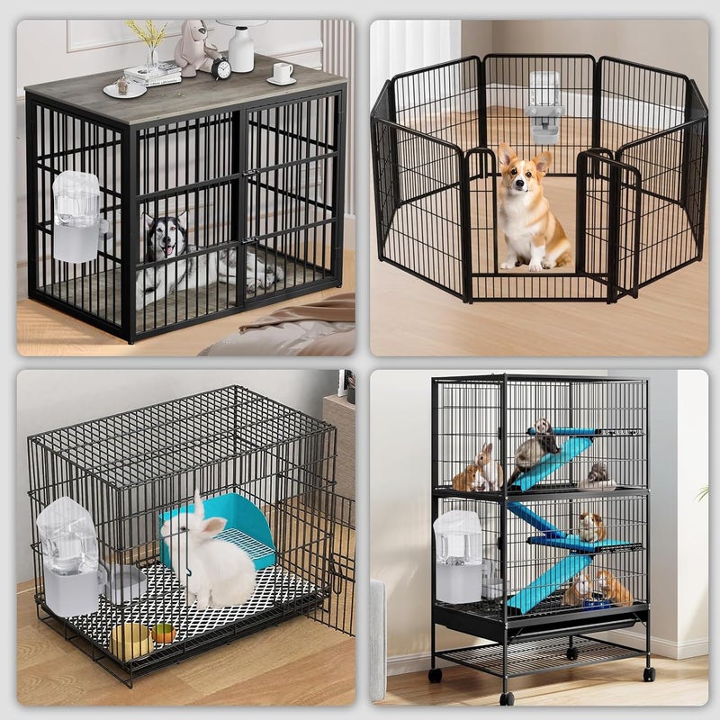Kenond 50 oz Rabbit Water Dispenser,Gravity Dog Water Bowl Dispenser for Cage,Auto Water Bottle for Ferret,Cat,Dog and Other Animals, Compatible with Widemouth Cages, Wire Cages and Crates(Gary) - Image 5